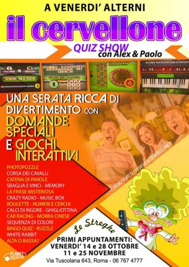 Cena e Quiz Show -l Cervelloni - Ristorante le Streghe